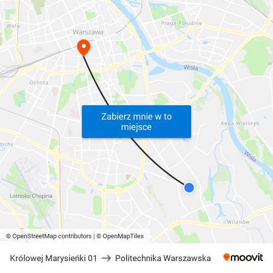 Królowej Marysieńki to Politechnika Warszawska map