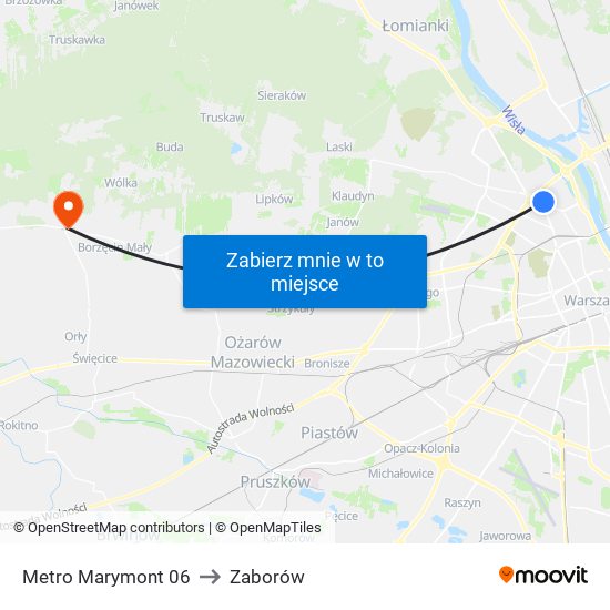 Metro Marymont 06 to Zaborów map