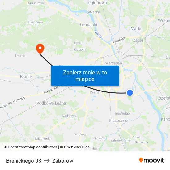 Branickiego 03 to Zaborów map