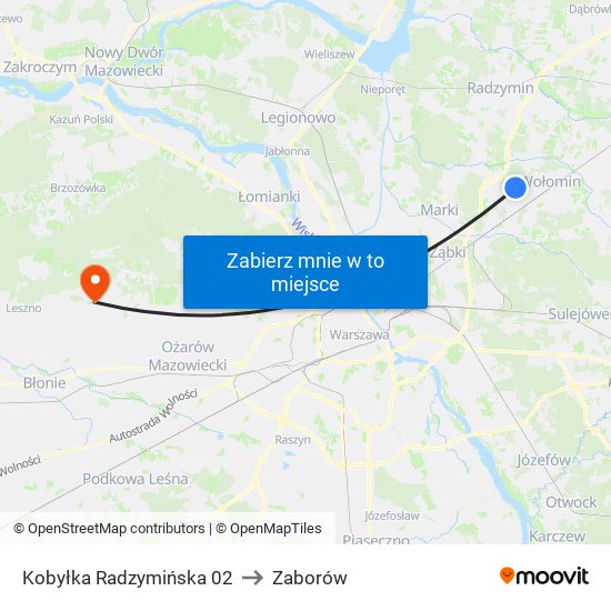 Kobyłka Radzymińska 02 to Zaborów map