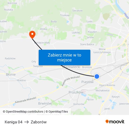 Keniga 04 to Zaborów map