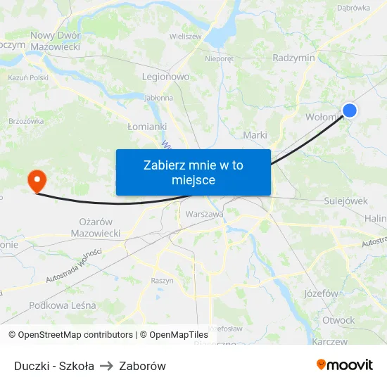 Duczki - Szkoła to Zaborów map