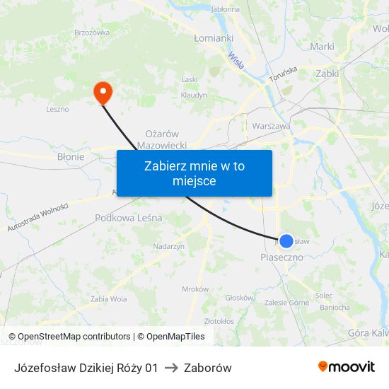 Józefosław Dzikiej Róży 01 to Zaborów map