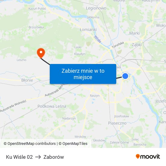 Ku Wiśle 02 to Zaborów map