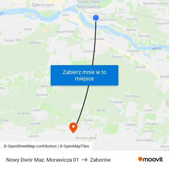 Nowy Dwór Maz. Morawicza 01 to Zaborów map