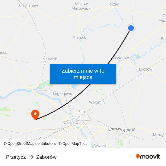 Przetycz to Zaborów map