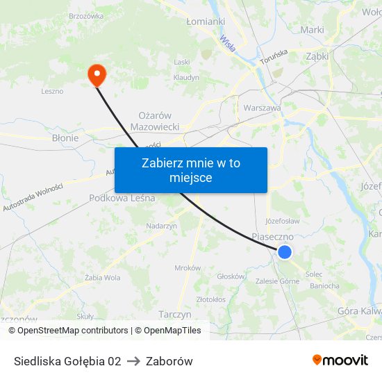 Siedliska Gołębia 02 to Zaborów map