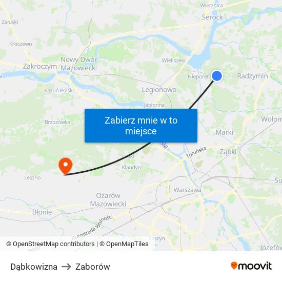 Dąbkowizna to Zaborów map