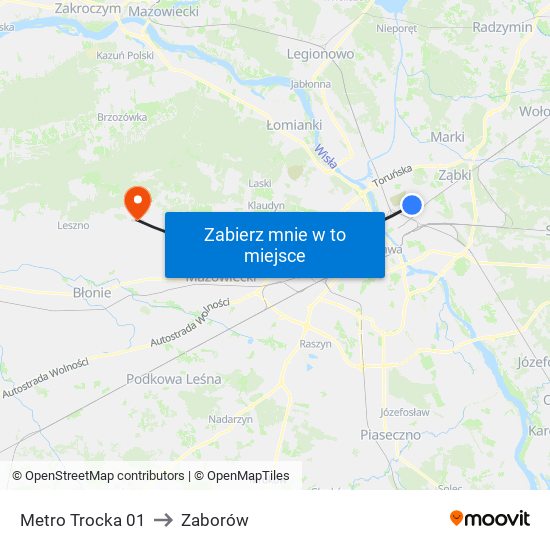 Metro Trocka 01 to Zaborów map