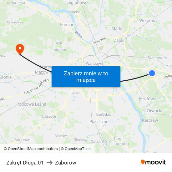 Zakręt Długa 01 to Zaborów map