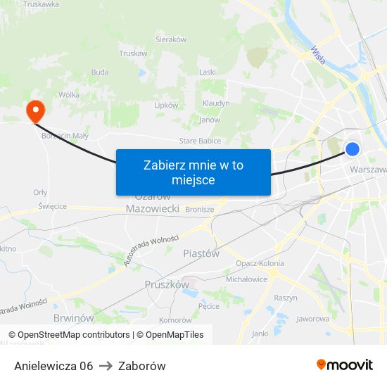 Anielewicza 06 to Zaborów map