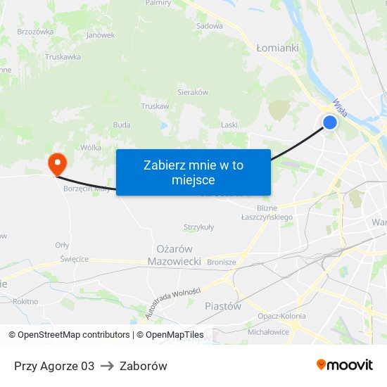 Przy Agorze to Zaborów map