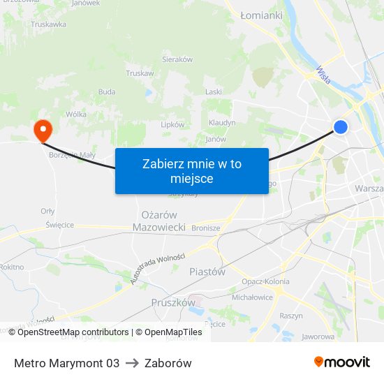 Metro Marymont 03 to Zaborów map