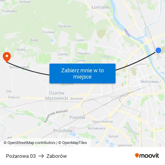 Pożarowa 03 to Zaborów map