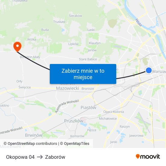 Okopowa 04 to Zaborów map