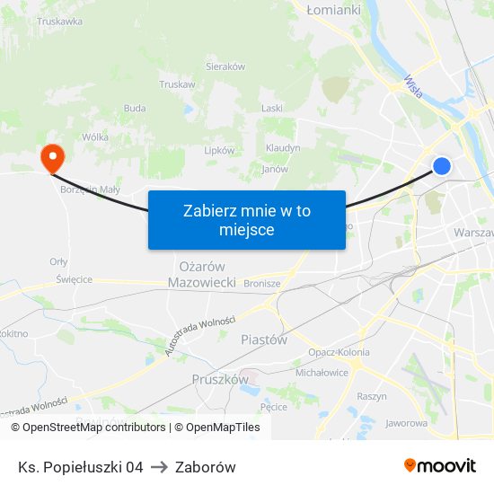 Ks. Popiełuszki 04 to Zaborów map