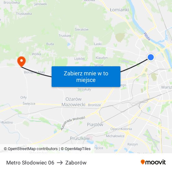 Metro Słodowiec 06 to Zaborów map