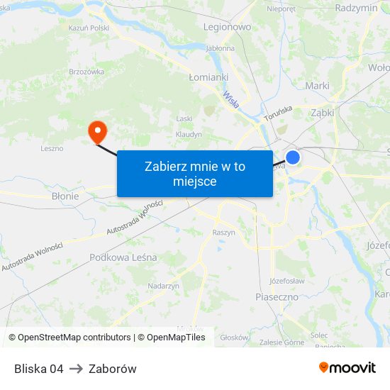 Bliska 04 to Zaborów map