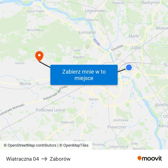 Wiatraczna 04 to Zaborów map