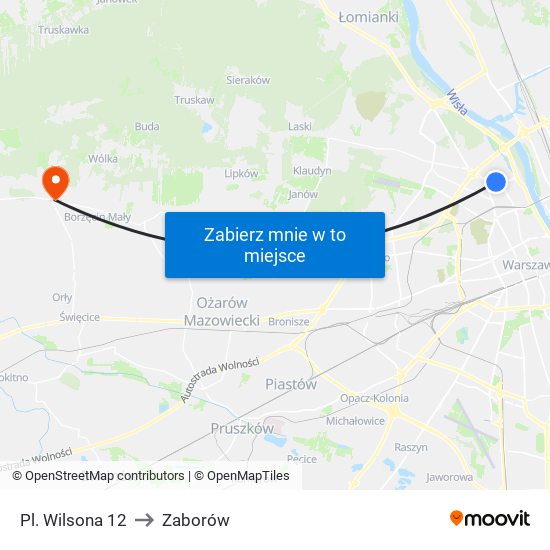 Pl. Wilsona 12 to Zaborów map