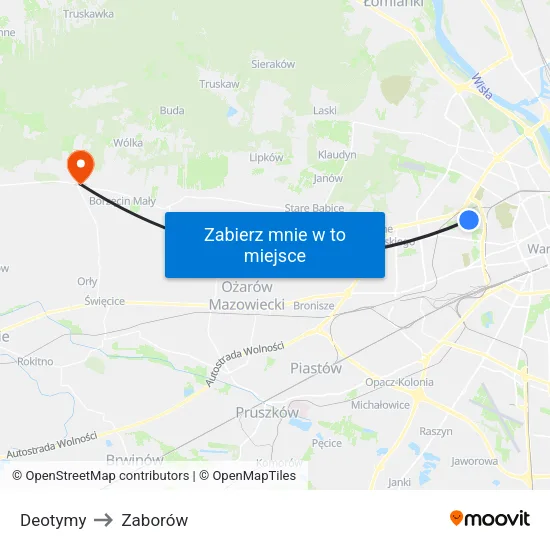 Deotymy to Zaborów map