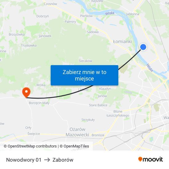 Nowodwory 01 to Zaborów map