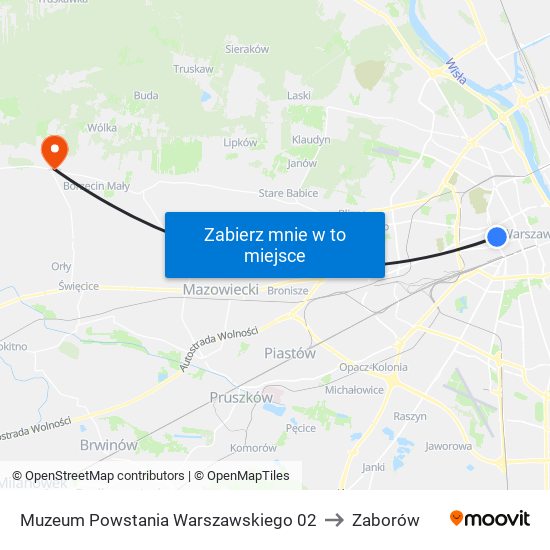 Muzeum Powstania Warszawskiego 02 to Zaborów map