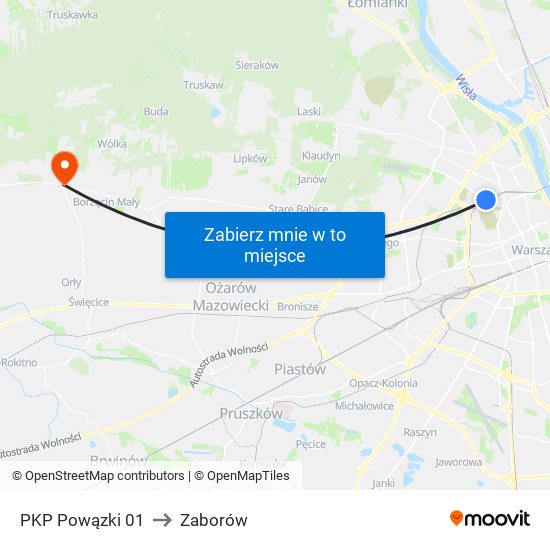 PKP Powązki 01 to Zaborów map