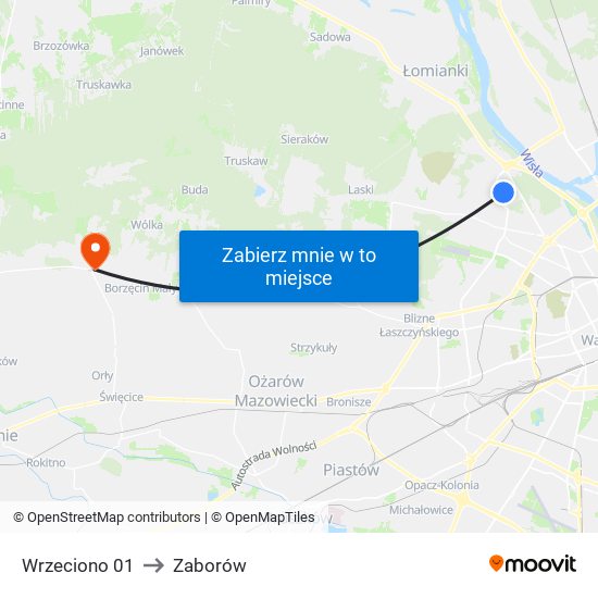 Wrzeciono 01 to Zaborów map