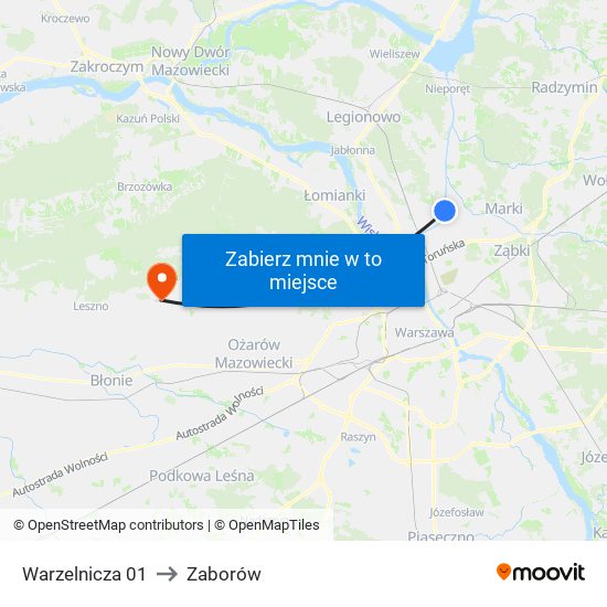 Warzelnicza 01 to Zaborów map