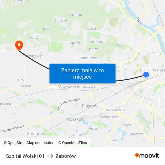 Szpital Wolski 01 to Zaborów map