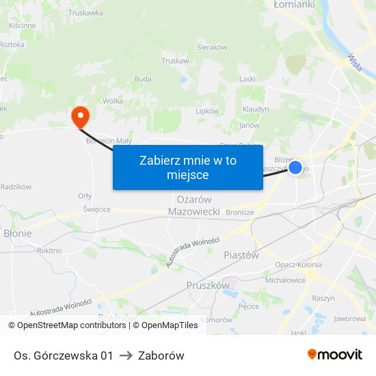 Os. Górczewska 01 to Zaborów map