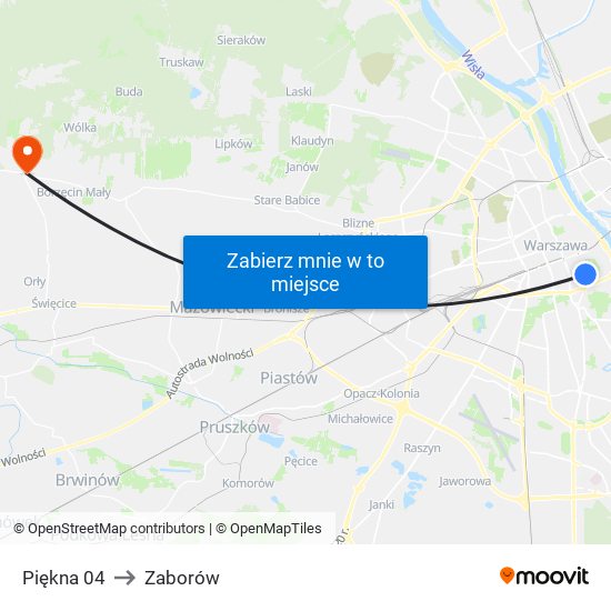 Piękna 04 to Zaborów map