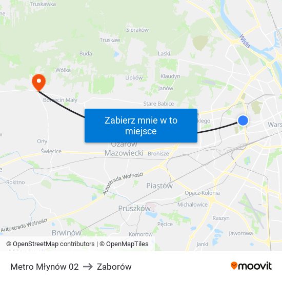 Metro Młynów 02 to Zaborów map