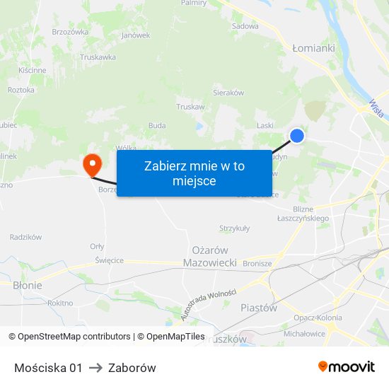 Mościska 01 to Zaborów map