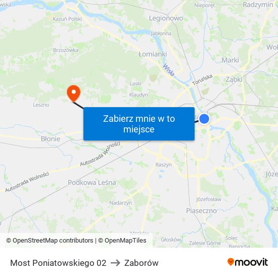 Most Poniatowskiego 02 to Zaborów map