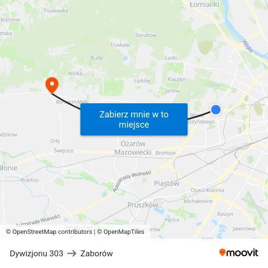 Dywizjonu 303 to Zaborów map