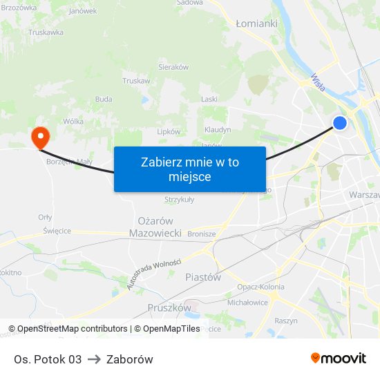 Os. Potok 03 to Zaborów map