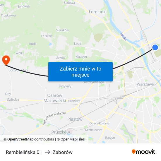 Rembielińska to Zaborów map