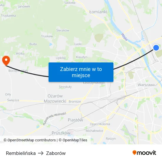 Rembielińska to Zaborów map