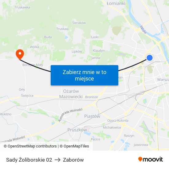 Sady Żoliborskie 02 to Zaborów map