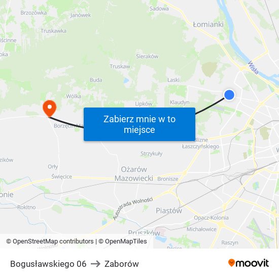 Bogusławskiego 06 to Zaborów map