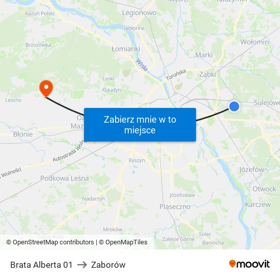 Brata Alberta 01 to Zaborów map