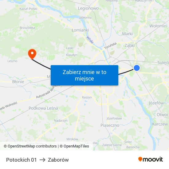 Potockich 01 to Zaborów map