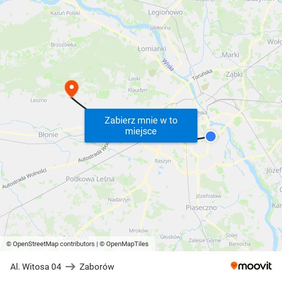 Al. Witosa 04 to Zaborów map