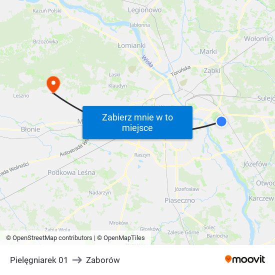 Pielęgniarek to Zaborów map