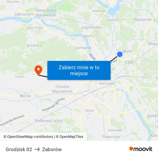 Grodzisk 02 to Zaborów map