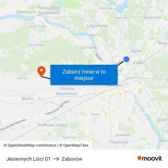 Jesiennych Liści 01 to Zaborów map