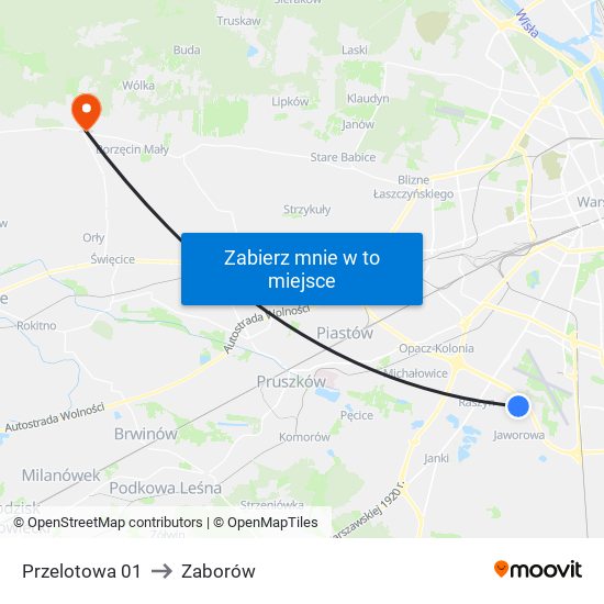 Przelotowa 01 to Zaborów map