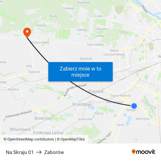 Na Skraju 01 to Zaborów map